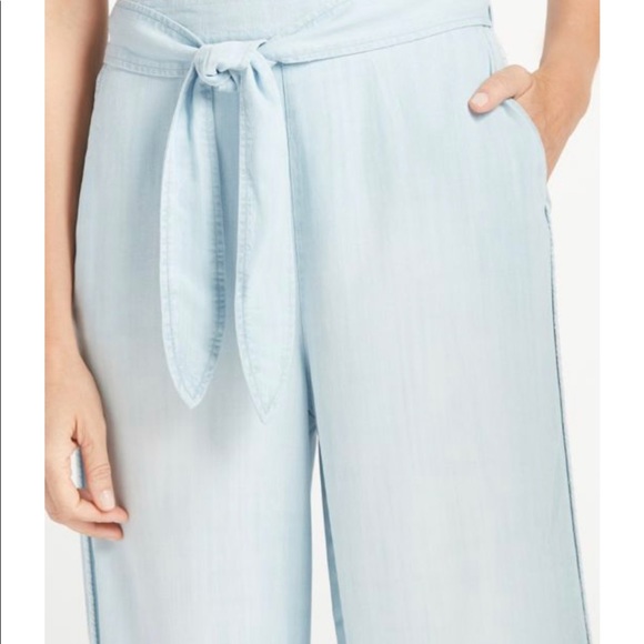 Anthropologie Chambray crop, belted wide-leg pant - Picture 3 of 6